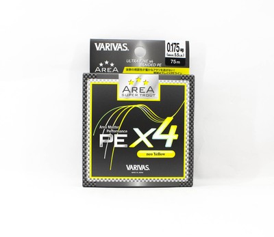 Varivas P.E Linie Super Trout Area PE X4 Yellow 75m P.E 0.175 Max5.5lb (7990