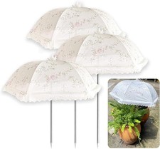  Adjustable 3 Pack Plant Shade Umbrella for Outdoor Garden - Sun Large White