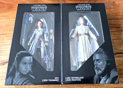 STAR WARS - Black Series - 6'' Luke Skywalker and Rey SDCC 2017 Neu RAR + Case