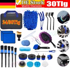 30/24x Auto Reinigung Pinsel Set KFZ Detail Reinigungsbürsten Putztuch Schwamm