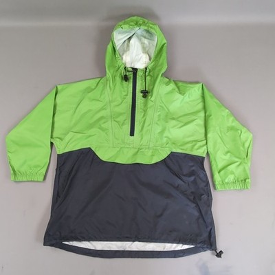 Kathmandu Windbreaker Jacket Kids 8-10 Years Green Hood 3/4 Zip Kangaroo Pouch 