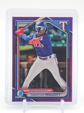 SEBASTIAN WALCOTT 2024 BOWMAN CHROME PURPLE #BCP-211 /250 TEXAS RANGERS Q0107