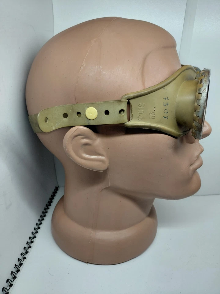 Óculos soviéticos raros vintage ÓCULOS aviador militar motocicleta pele de borracha - Imagem 2 de 4