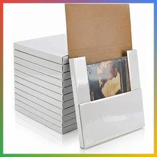 Vinyl Record Shipping Boxes 12.5x12.5x1 White With Foam Pouches Mailer