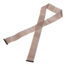 IDC Ribbon Cable 2.54mm Pitch 40 Pin Dual Female Black Connector 4 Ft 1 Pcs