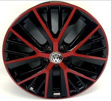 VW GOLF MK7  19” ALLOY WHEEL TWINSPOKE BLACK + RED S GENUINE 5G0071499YA5
