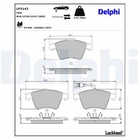 Delphi Bremsbelagsatz Scheibenbremse LP3142 1LB FüR 7L7 7L6 7LA Touareg VW TDI