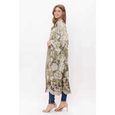 Raj Emery Embroidered Duster Kimono One Size