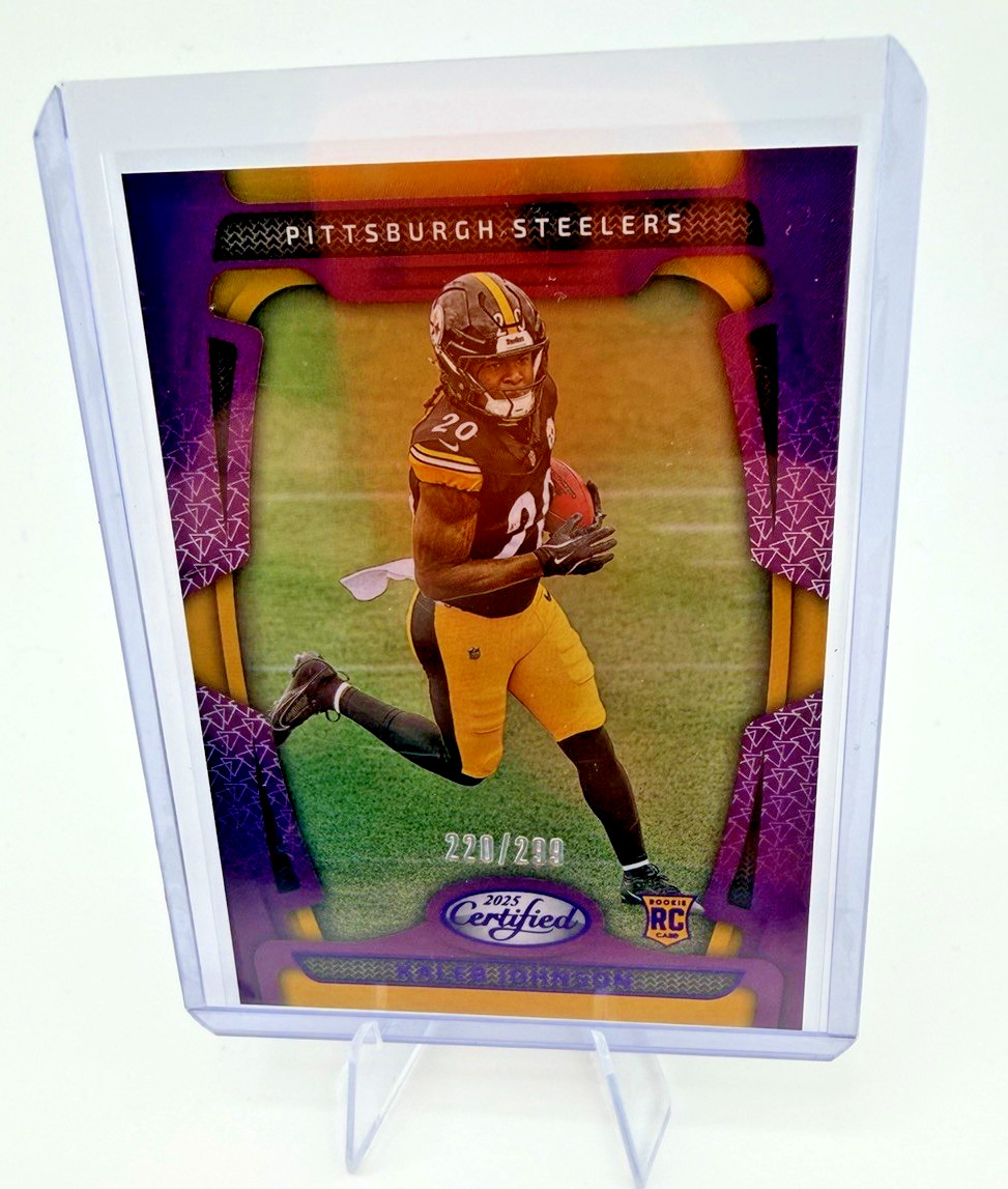 2025 Panini Certified KALEB JOHNSON 142 RC Rookie Purple Mirror /299 #142 Rookie