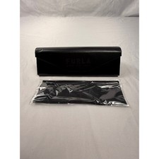 Furla Black Foldable Triangle Sunglasses Case with Cleaning Cloth Hard Shell