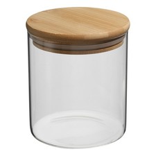 34oz Glass Jar with Airtight Bamboo Lid Glass Kitchen Container 15x10cm