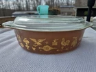 Pyrex 045 EARLY AMERICAN 2 1/2 QT Oval Casserole Dish 13 with Lid - MINT!!