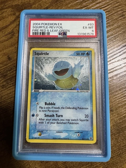 Pokemon TCG 2004 Squirtle 83/112 EX FireRed & LeafGreen Reverse Holo PSA 6