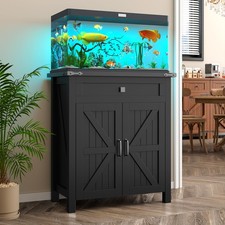 20 Gallon Fish Tank Stand with Power Outlets, Farmhouse Decorative Aquarium S...