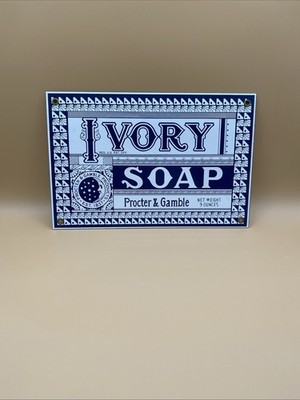 Ivory Soap Procter & Gamble Metal Porcelain Enamel Sign Home Decor 12'' x 8''