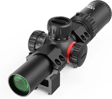 1.2-6x24 Rifle Scope MOA Reticle Clear Green-Coated Lens Tactical Compact LPVO