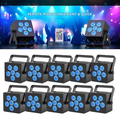 90W BATTERY PAR Stage Light Rechargeable RGBWA+UV DMX DJ Party Wash Light+Remote
