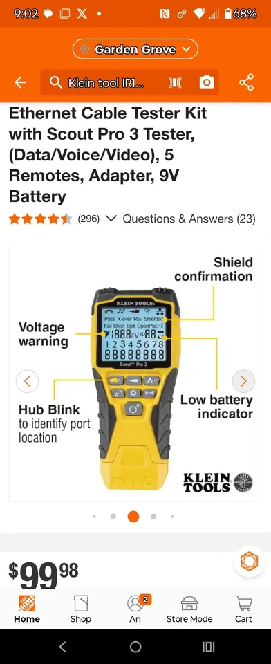 (COMBO)KLEIN TOOLS Scout Pro Cable Tester + Klein Tool Lan Scout Jr Cable Tester - Image 3 of 4
