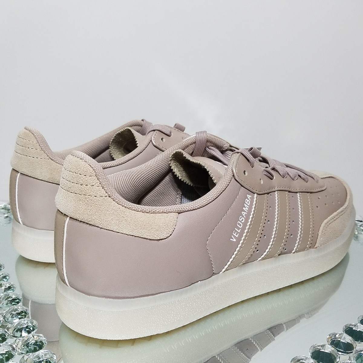 adidas Velosamba Leather Champagne Shoes Mens Size 8 IH5213 Met Cloud White New Adidas Velosamba Leather Cycling  main image 3