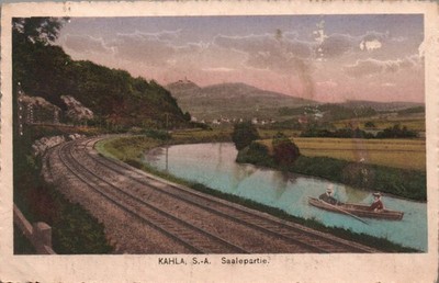 AK Kahla S.A., Saalepartie gelaufen 1924  (3245A75)