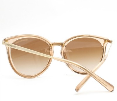 Michael Kors Brisbane Sunglasses Pale Gold on Crystal Brown  display picture 2