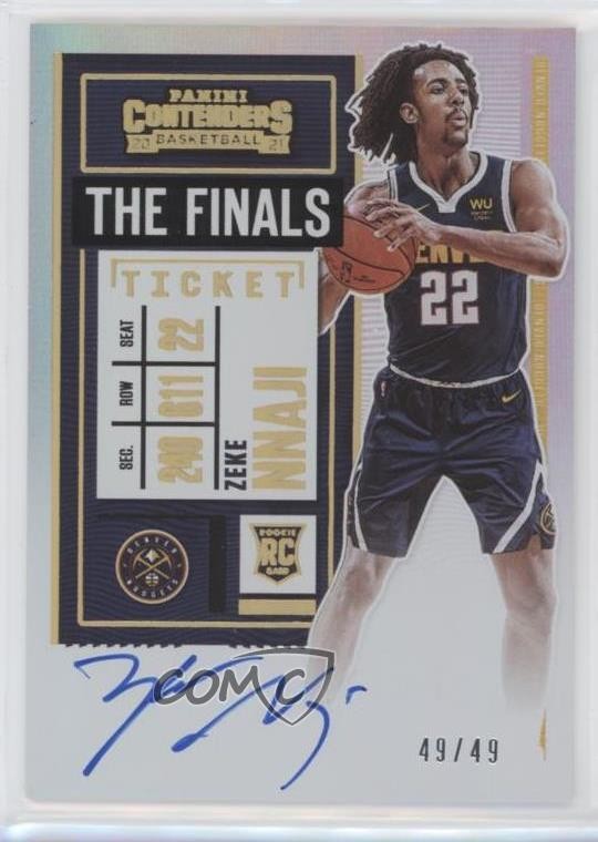 2020 Panini Contenders Finals Ticket 49/49 Zeke Nnaji #133 Rookie Auto RC 01x5