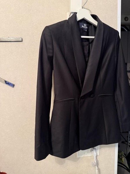Damen Aquascutum Blazer Schwarz Wolle XS