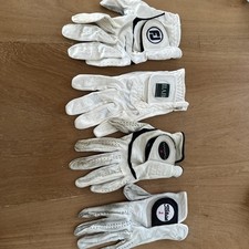 FOUR men s Golf Gloves Cadet Medium Pre-Owned Fits Left Hand White