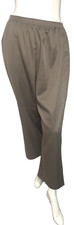 Alfred Dunner Brown High Rise Elastic Waist Straight Leg Pants Size 12
