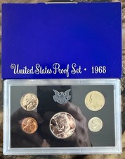 1968-S US Mint Proof Set with Box OGP 5 Coins 40% Silver Kennedy