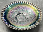 Vintage Fenton Amethyst Carnival Glass Hearts & Flowers Footed Bowl 11”. 21