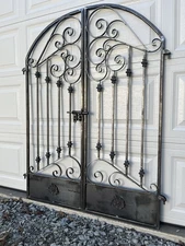 Tuscan Iron Scroll Garden/ Wine Cellar, Gate 4ft Wide X 5ft Tall