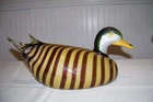 Vintage Oggetti Murano Glass Signed Duck Life Size Large Hand Blown Sculpture
