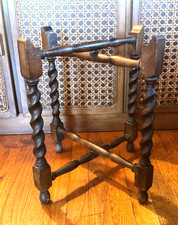 Antique  vintage Folding Wooden wood Barley Twist Table Legs base