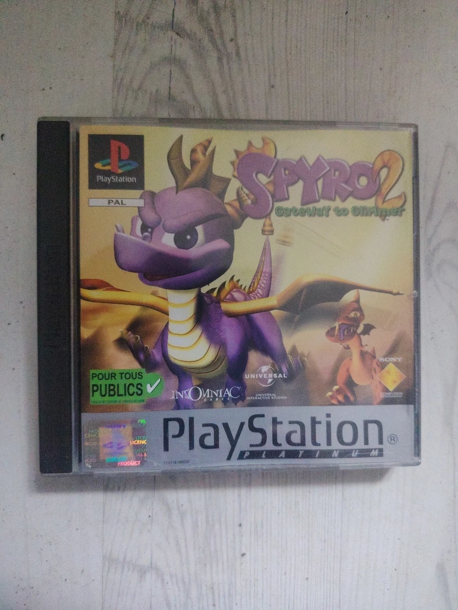Spyro 2 Gateway To Glimmer - PS1 Version EUR/FRA Complet Black Label - Bon état - Jeu Rétro