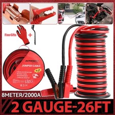 8M 2000AMP Jumper Leads Truck Car Start Battery Jump Booster Cables Heavy Duty