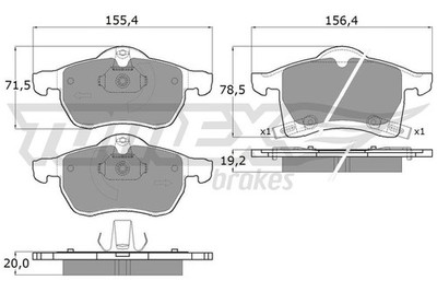 TOMEX Brakes Bremsbelagsatz, Scheibenbremse TX 12-22 für OPEL