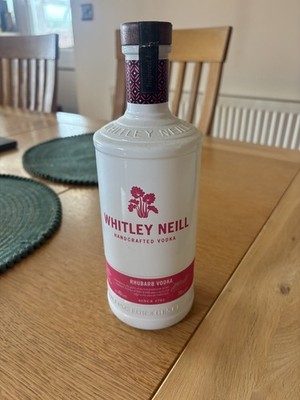 Whitley Neill 70cl Rhubarb Vodka Discontinued Bottle Empty Glass Craft