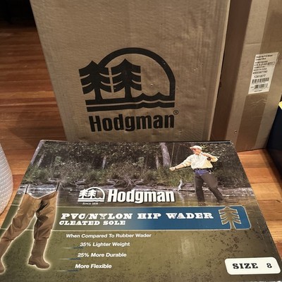 Hodgman PVC/NYLON Hip Wader Cleated Sole Size 8 BRAND NEW