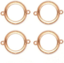 20 Pcs round Shaped Open Bezels with Double Bail Connector Resin Mold Frame Pend