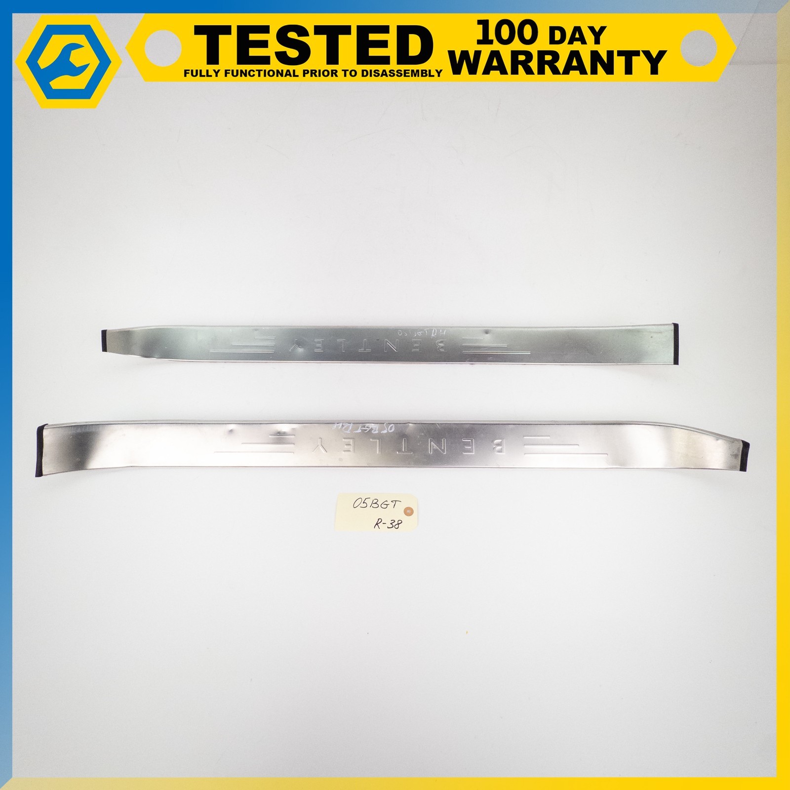03-11 BENTLEY CONTINENTAL GT  RIGHT DOOR STEP SILL TRIM STRIP PLATE SET OEM