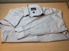 Hart Schaffner Marx Men's Dress Shirt Size 17.5/34. 100 Pima Cotton Non-Iron