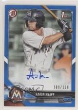2018 Bowman Prospect Auto Blue 109/150 Aaron Knapp #PA-AK Auto 2r8