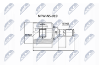 Nty Gelenksatz, Antriebswelle NPW-NS-019 Passend FüR Nissan
