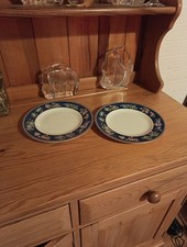 Pair Of Wedgwood Blue Siam 8" 20.5cm Lunch Salad Dessert Plates 1st Quality