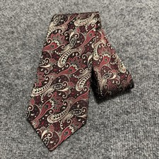 Polo Ralph Lauren Silk Tie Paisley Pattern Red Maroon USA Made Necktie