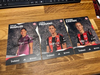 EINTRACHT FRANKFURT Frauen 2025/26 3 AK signiert Laura Freigang Winkler TOP!
