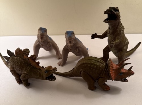 VTG Lot 5 Triceratops Dinosaur Plastic Figure Toy 1980s