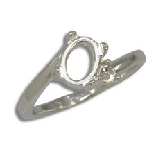 8x6mm - 10x8mm Oval Cabochon Bypass Accent Ring Mounting Size 4 - 11