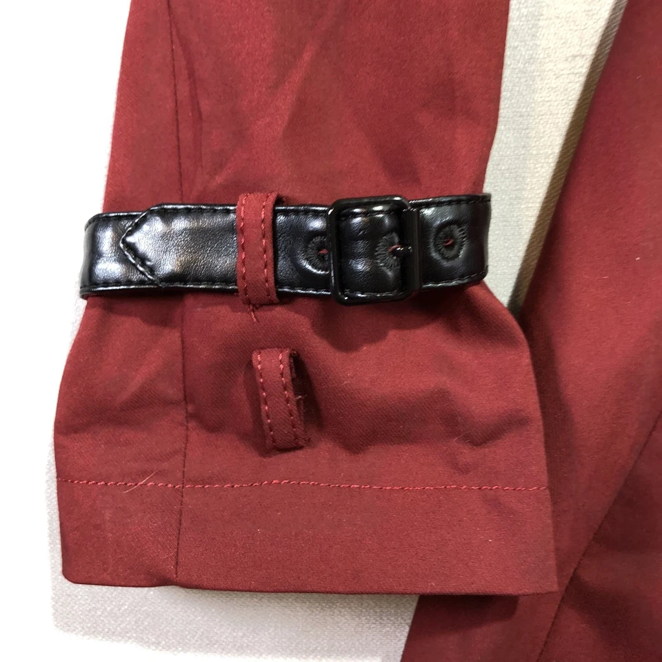 Gabardina de doble botonadura White House Black Market para mujer grande tinto vino Foto 4 de 4